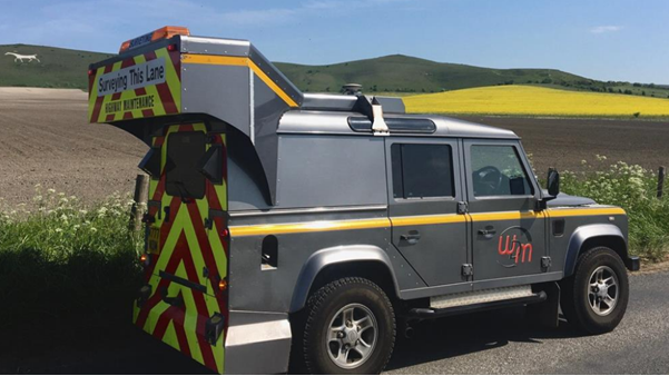 Image of a road assessment vehicle similar to the one which will be used to undertake the highways condition survey on St Mary's